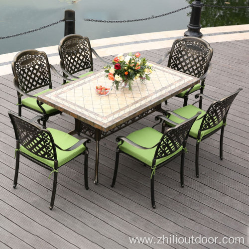 Outdoor Furniture Garden Set Table Outdoor Cast Aluminum